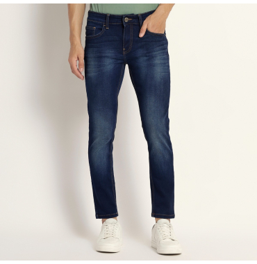 Blue Slim Fit Denim Jeans for Men 