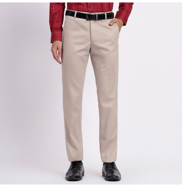  Cream Slim Fit Checked Jeans For Men
