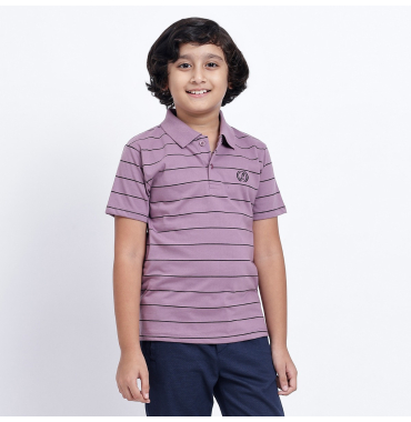 Purple Striped Casual T-Shirt