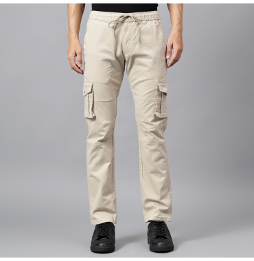 Cream Regular Fit Cargo